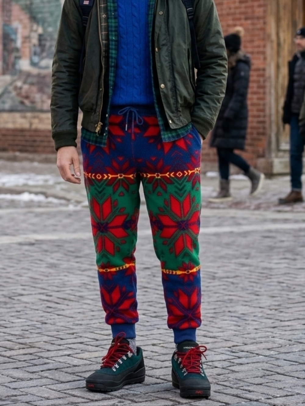 NWOT Polo Ralph Lauren L Fair Isle Fleece Joggers Southwestern Indie Sleeze Ski